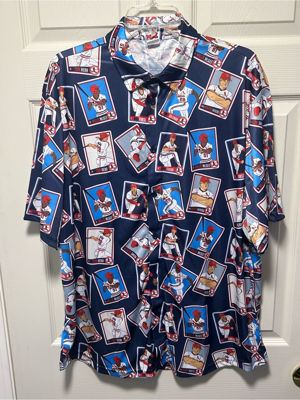 SGA St. Louis Cardinals HOF AOP Baseball Card Shirt Size XL 9/6/25 2025 STL